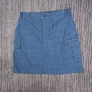 Lee Cargo Skort Womens 6 Blue Cotton Blend Elastic Waist Utility Skirt 30x17.5